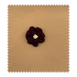 Aplique Rosa de Tela Vino | Flor Decorativa para Costura y Manualidades