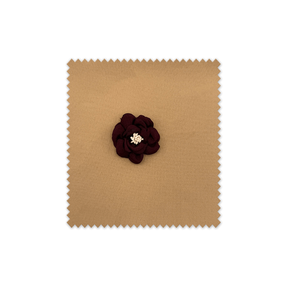 Aplique Rosa de Tela Vino | Flor Decorativa para Costura y Manualidades