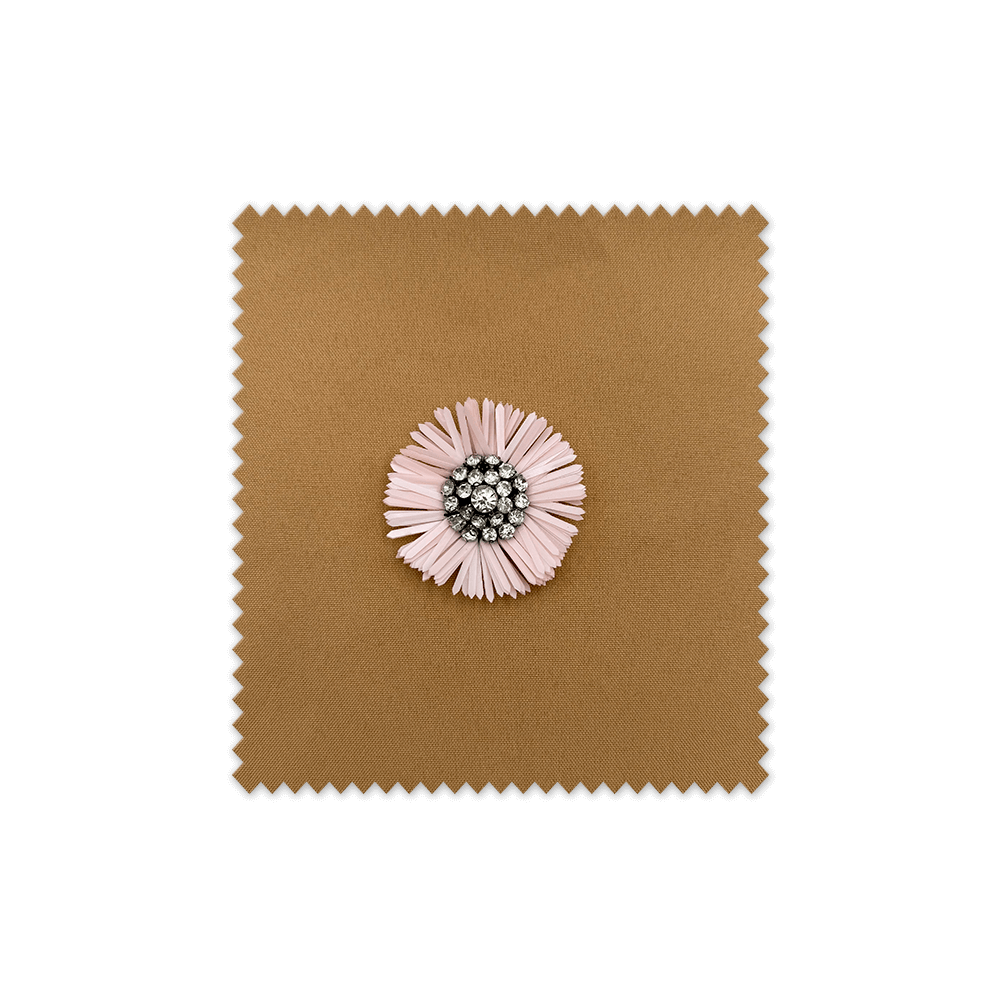 Aplique Flor Margarita Rosa con Strass | Adorno Decorativo para Costura