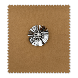 Aplique Flor Margarita Plata con Strass | Adorno Decorativo para Costura