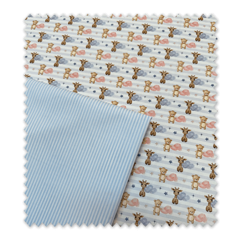 Idea Combinado de Telas Azul – Animales y Rayas | Perfecto para Costura Infantil Idea Combinado de Telas Azul – Animales y Rayas | Perfecto para Costura Infantil