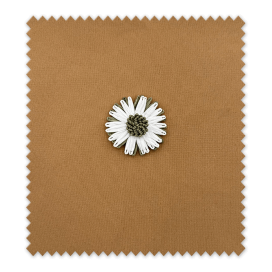 Aplique Flor de Rafia Verde y Blanco – Accesorios para Costura y Manualidades