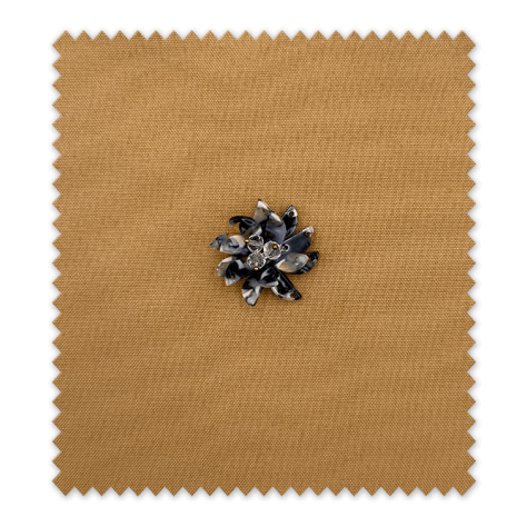 Aplique Flor Nacarada Azul Jaspeado – Accesorios para Costura y Manualidades