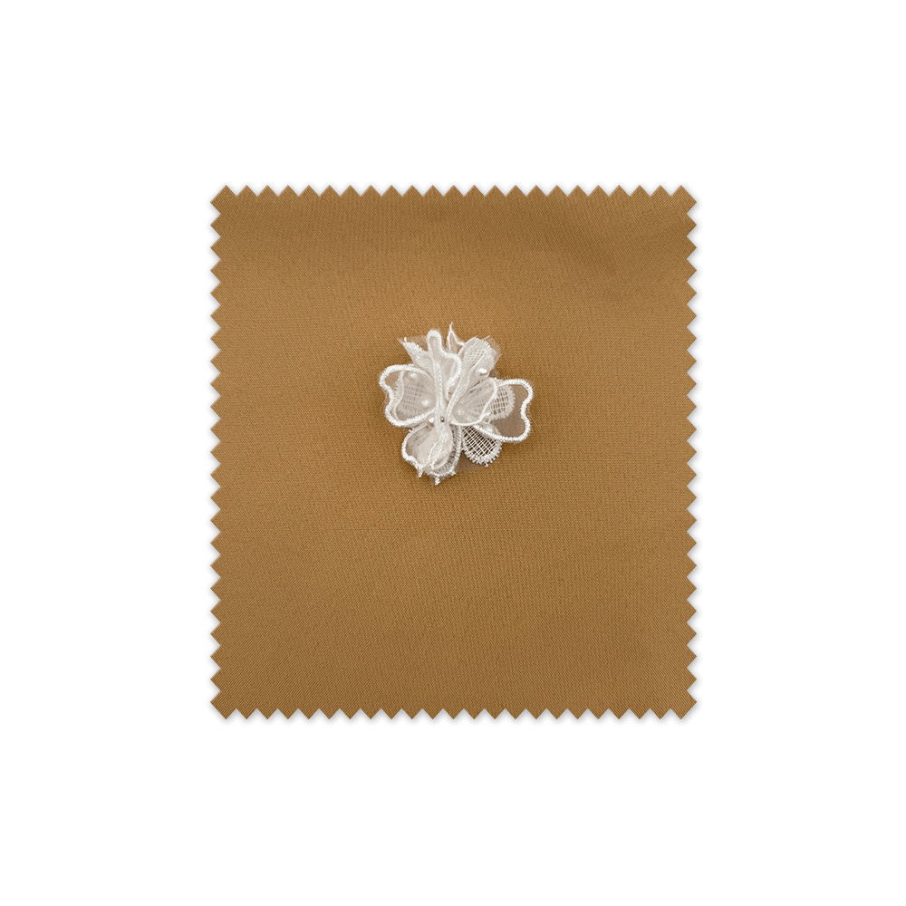Flor Tela Texturas Perlas Blanca