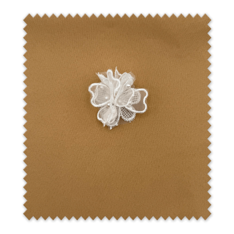 Aplique Flor Texturas Perlas Blanca – Decoración Textil y Manualidades