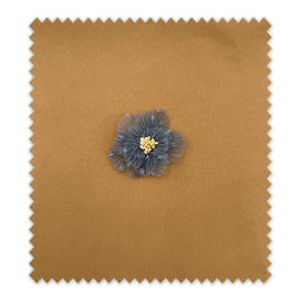 Aplique Flor Plisada Azul Jeans – Decoración y Personalización Textil