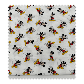 Retal 0,85m Algodón 100% Mickey Fondo Blanco | Tela Infantil Disney