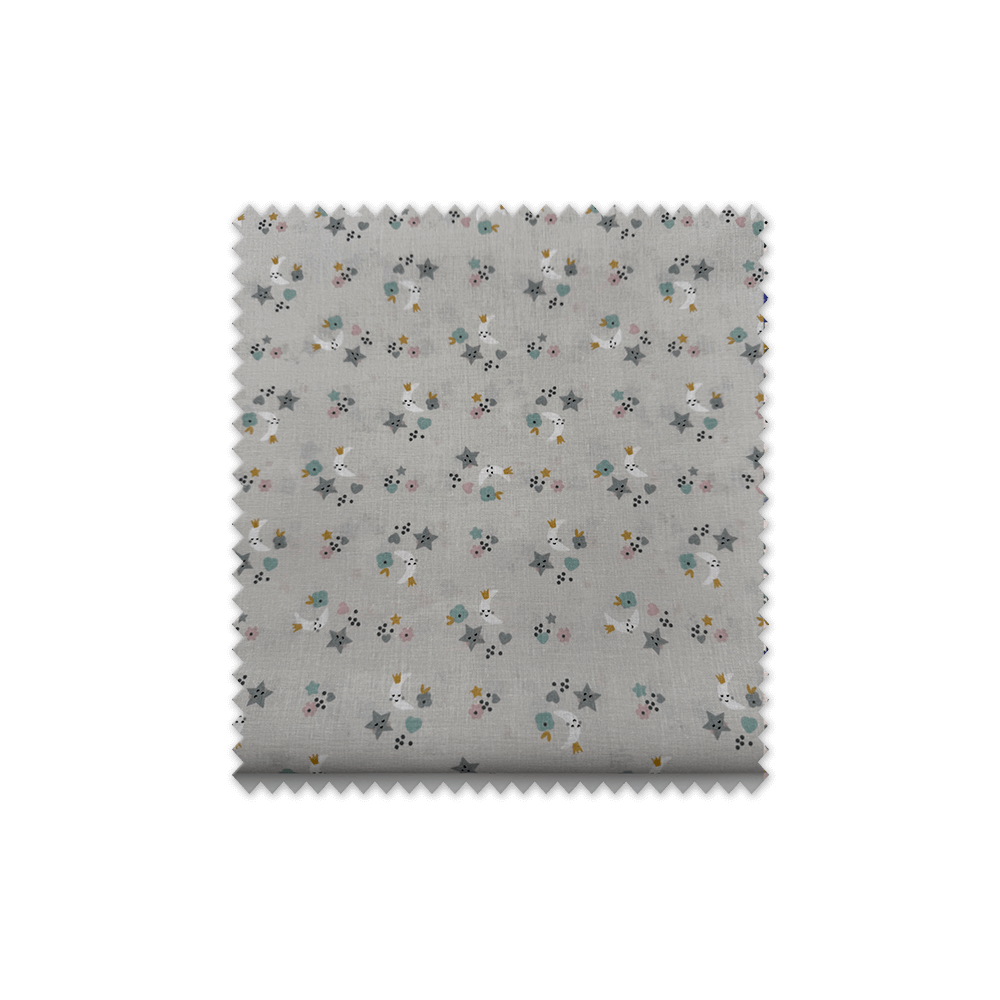 Retal 0,65m de tela algodón 100% con estampado mini de lunas y estrellas, ideal para ropa infantil, accesorios y decoración