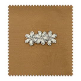 Aplique 3 Flores Blanco Strass