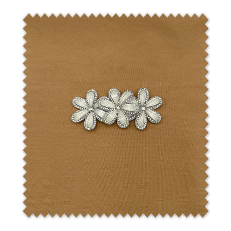 Aplique 3 Flores Blanco Strass