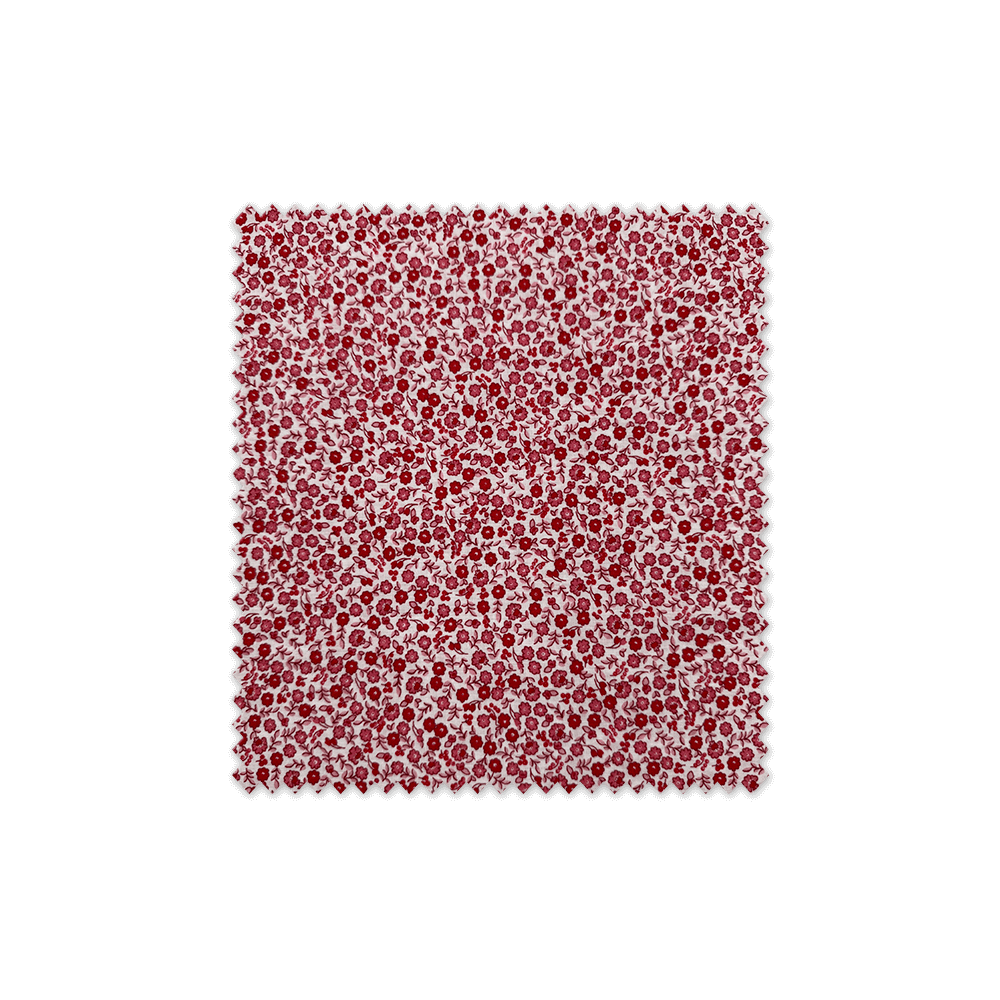 Popelín Mini Flor Rojo