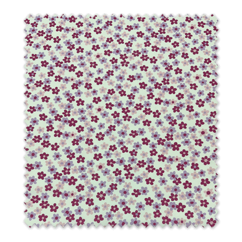 Popelín con estampado de margaritas lilas, rosa y buganvilla, ideal para confección, patchwork y manualidades