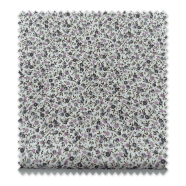 Retal 0,60m Popelín Flor Mini Moradas y Grises