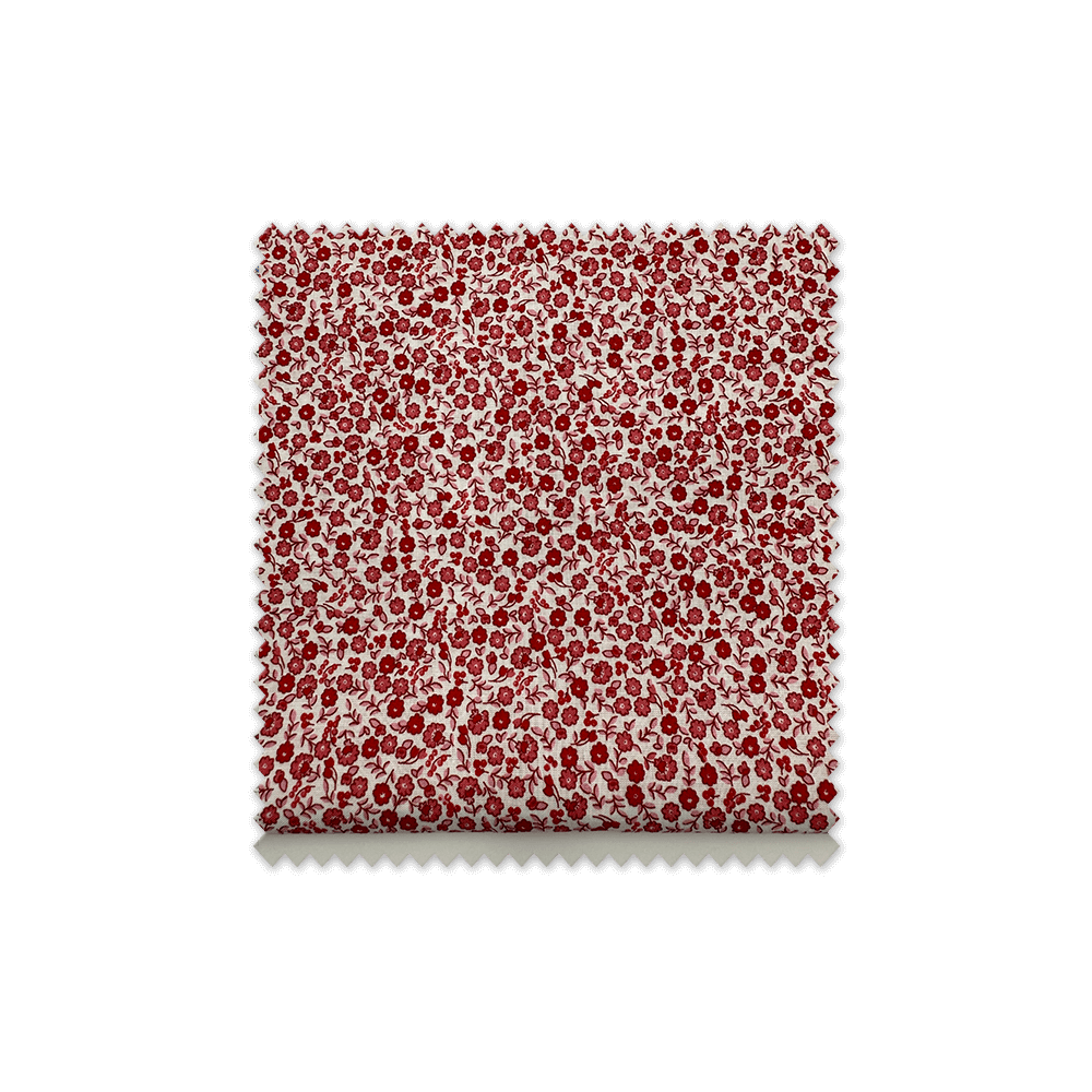 retal popelín mini flores rojas 0,60m, tela algodón estampada para confección y manualidades