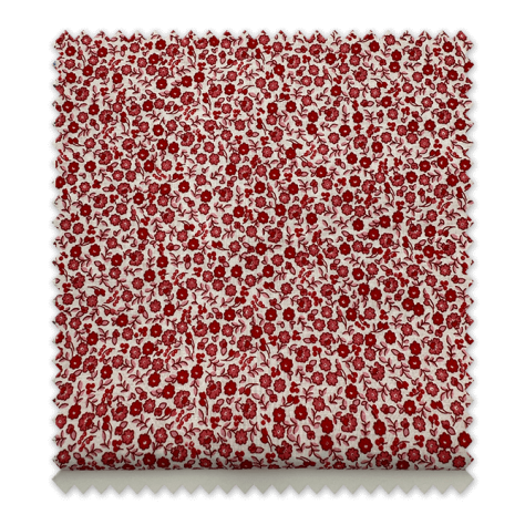 retal popelín mini flores rojas 0,60m, tela algodón estampada para confección y manualidades
