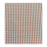 Tela Seersucker Vichy Bicolor Melocotón y Teja | Tejido de algodón fresco