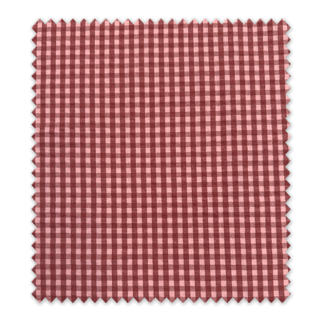 Tela Seersucker Vichy Cacao y Rosa Empolvado | Algodón ligero y transpirable