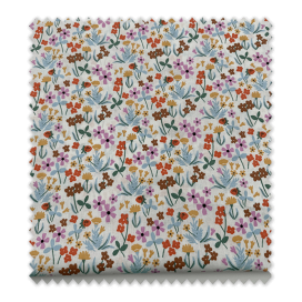 Algodón 100% retal medio metro estampado floral celeste lila