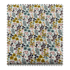 Algodón 100% retal tres cuartos metro estampado flores multicolor