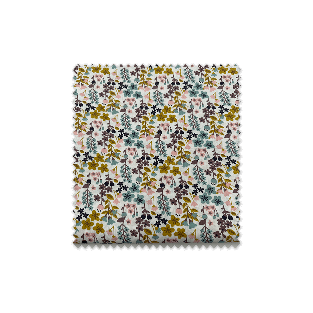 Algodón 100% retal tres cuartos metro estampado flores multicolor