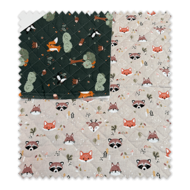 Tela Acolchada Doble Cara Animales | Tejido Reversible Infantil