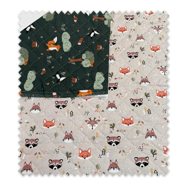 Tela Acolchada Doble Cara Animales | Tejido Reversible Infantil