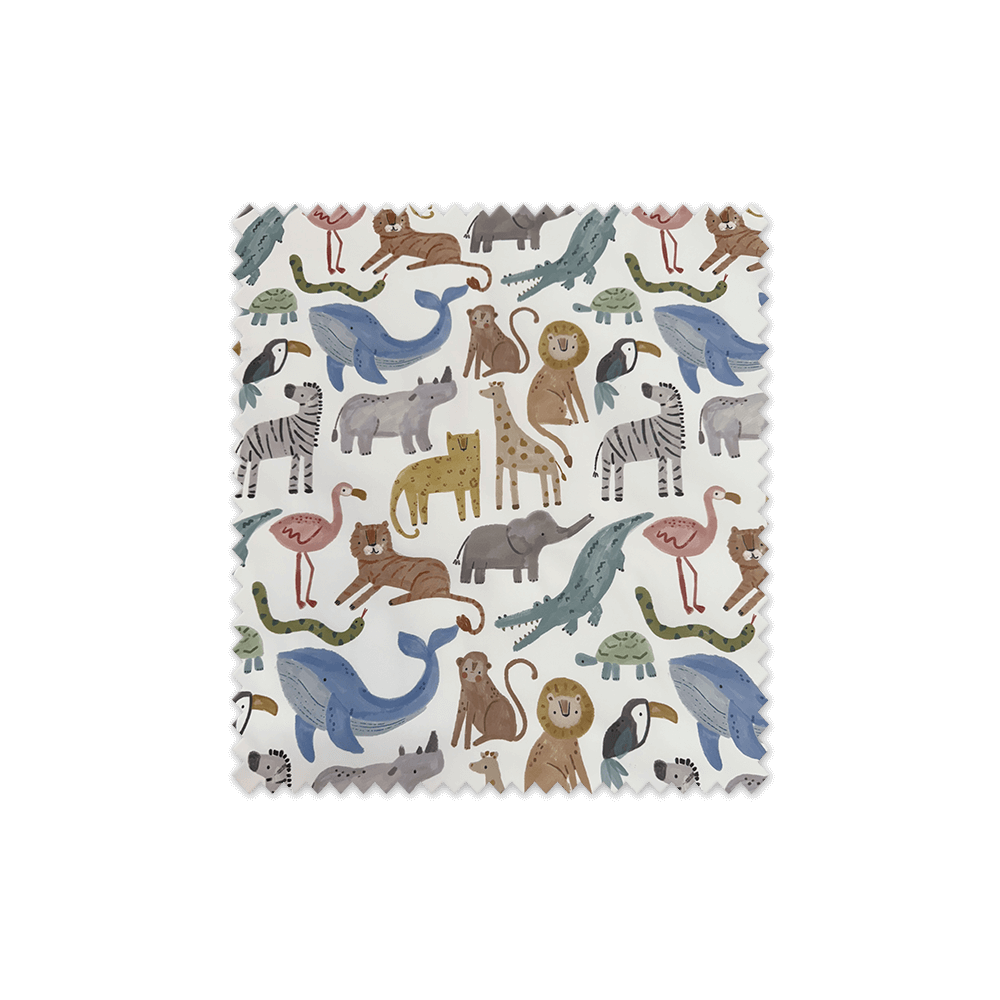 Tela impermeable Safari con estampado de animales infantiles