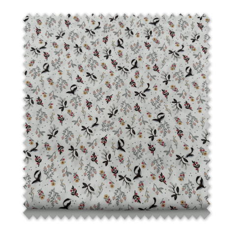 Tela de viella algodón orgánico con estampado floral y pájaros