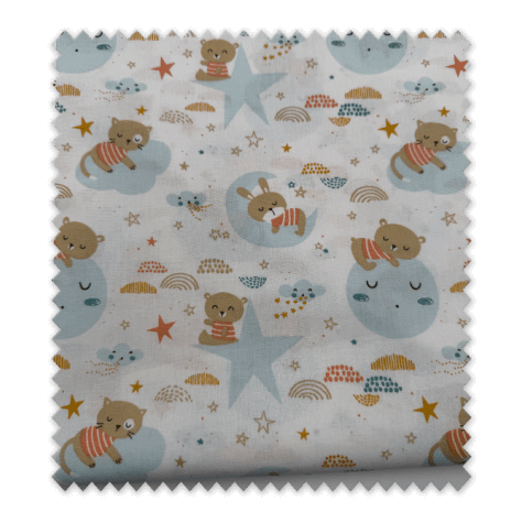 Retal 0,65m algodón 100% estampado ositos dormilones para bebés
