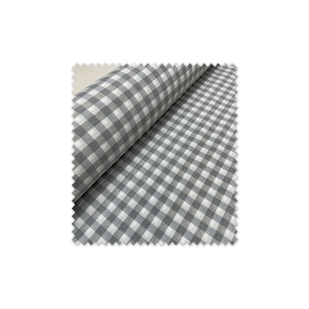 Loneta Tejida Cuadros Vichy Gris 2,80m Ancho