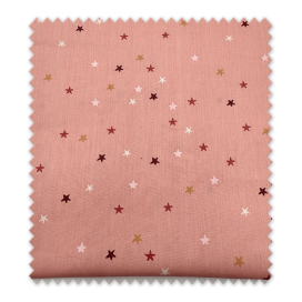 Retal 0,60 m algodón 100% estrellas fondo rosa tela infantil