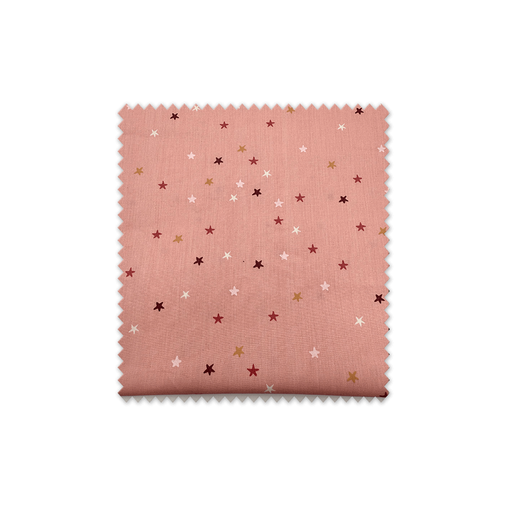 Retal 0,60 m algodón 100% estrellas fondo rosa tela infantil