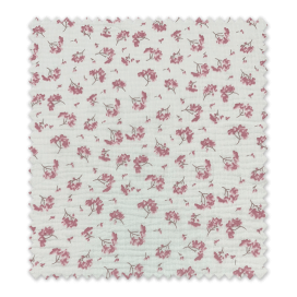 Tela doble gasa algodón 100% flores empolvadas estampado romántico