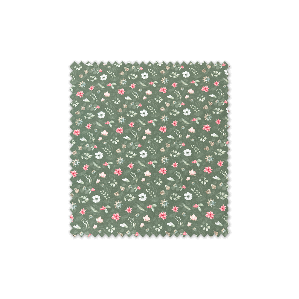 tela decorativa navidad algodón 100% verde con estampado festivo