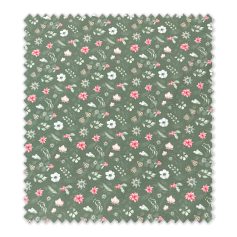 tela decorativa navidad algodón 100% verde con estampado festivo