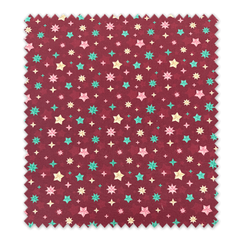 tela algodón 100% estrellas colores fondo granate
