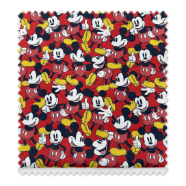 Retal 0,80m algodón Mickey fondo rojo