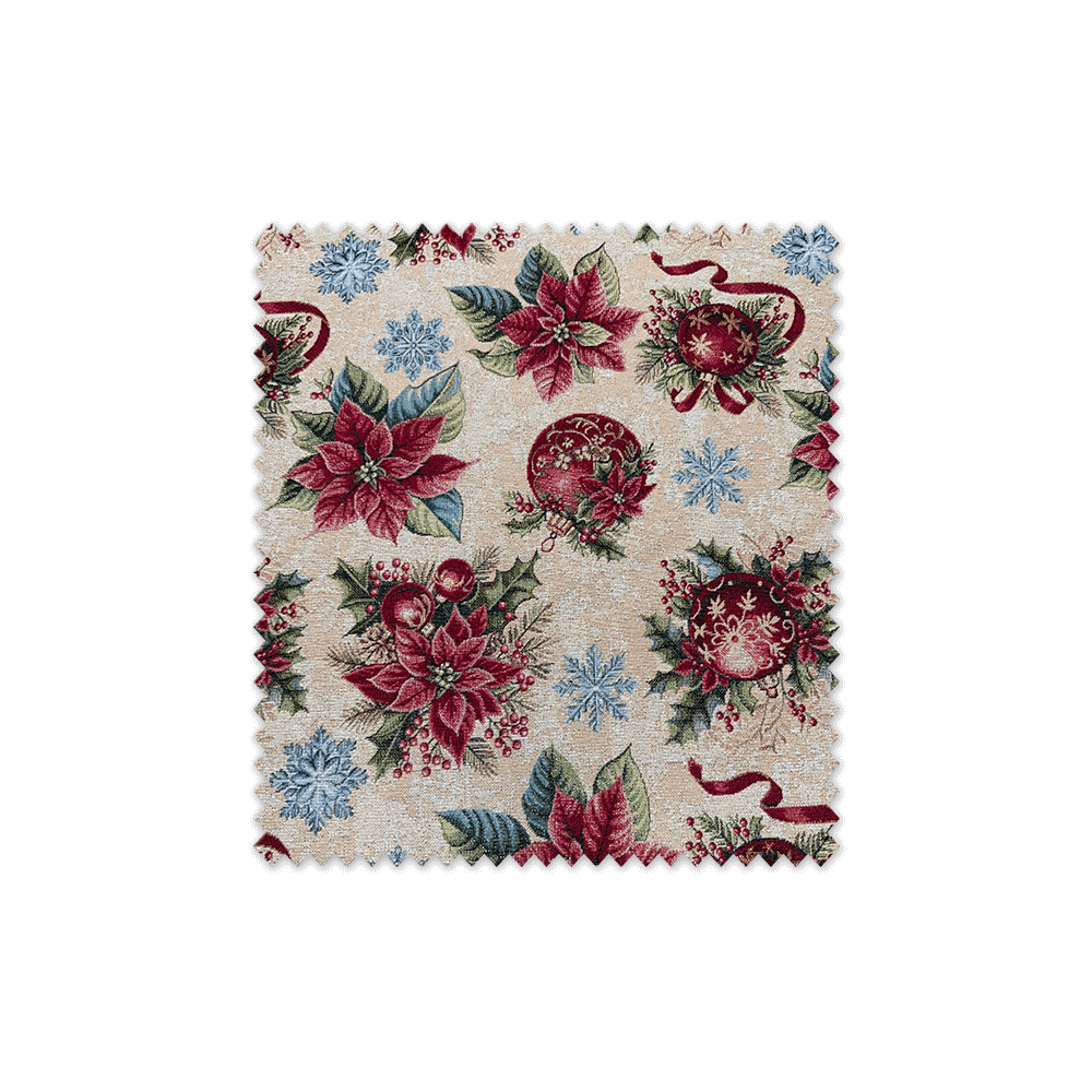 Gobelino navideño con lurex brillante diseño bolas