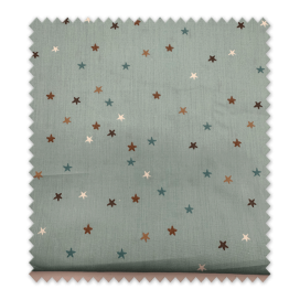 Retal 0,60m tela algodón estrellas fondo turquesa