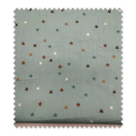 Retal 0,60m tela algodón estrellas fondo turquesa