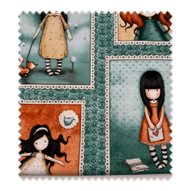 Detalle del retal 0,60 m Gorjuss Heartfelt para patchwork