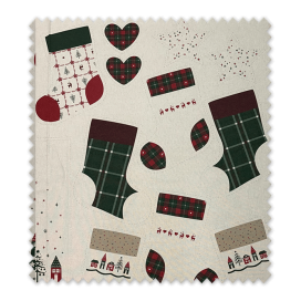 Panel Botas de Navidad | Tela navideña para costura y decoración