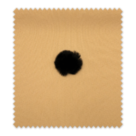 Pompón plano negro para manualidades y costura