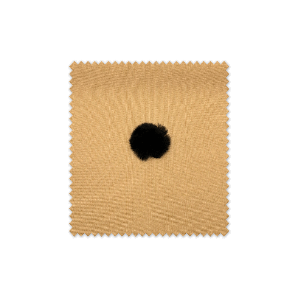 Pompón plano negro para manualidades y costura