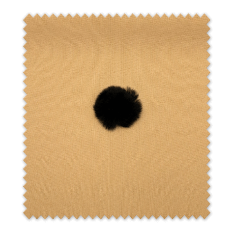 Pompón plano negro para manualidades y costura Pompón plano negro para manualidades y costura