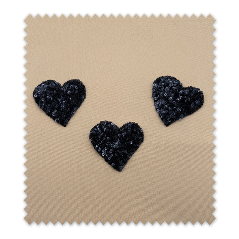 corazones de lentejuelas negras para ropa y accesorios corazones de lentejuelas negras para ropa y accesorios