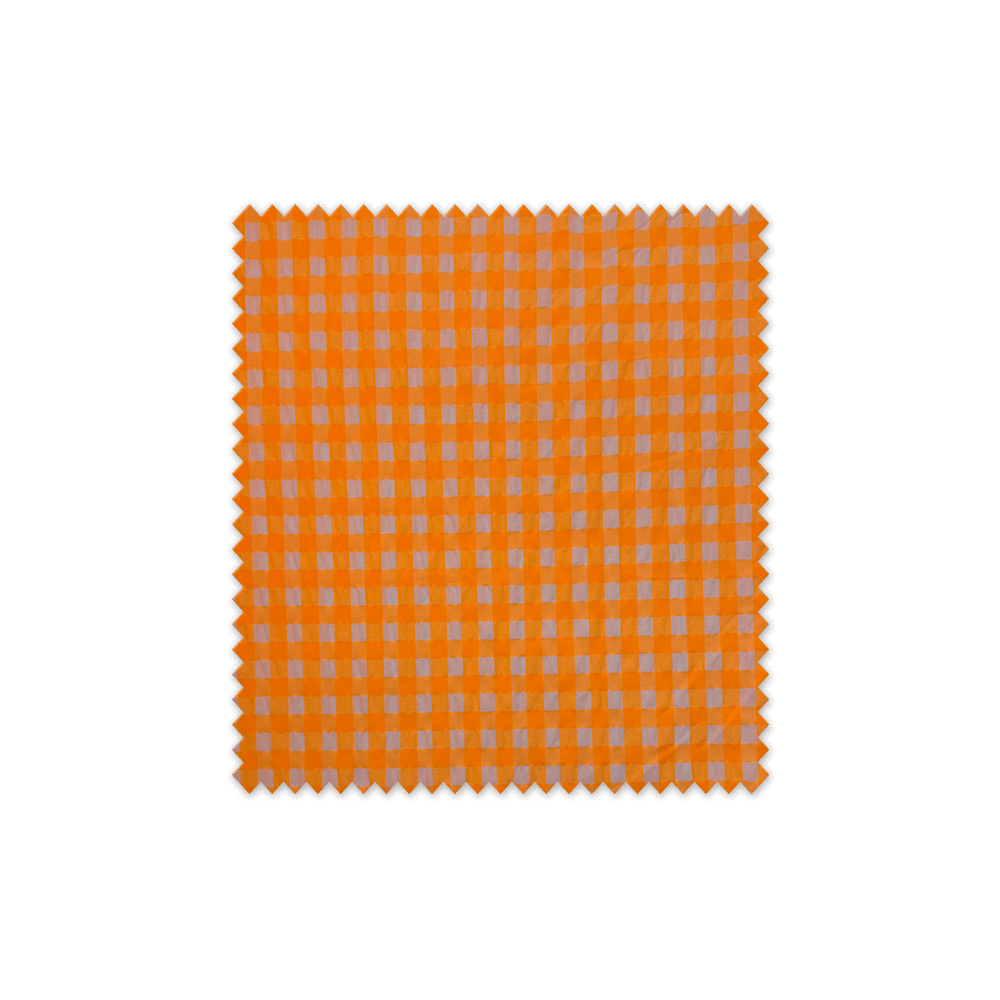 tela vichy naranja flúor ligera para ropa de verano