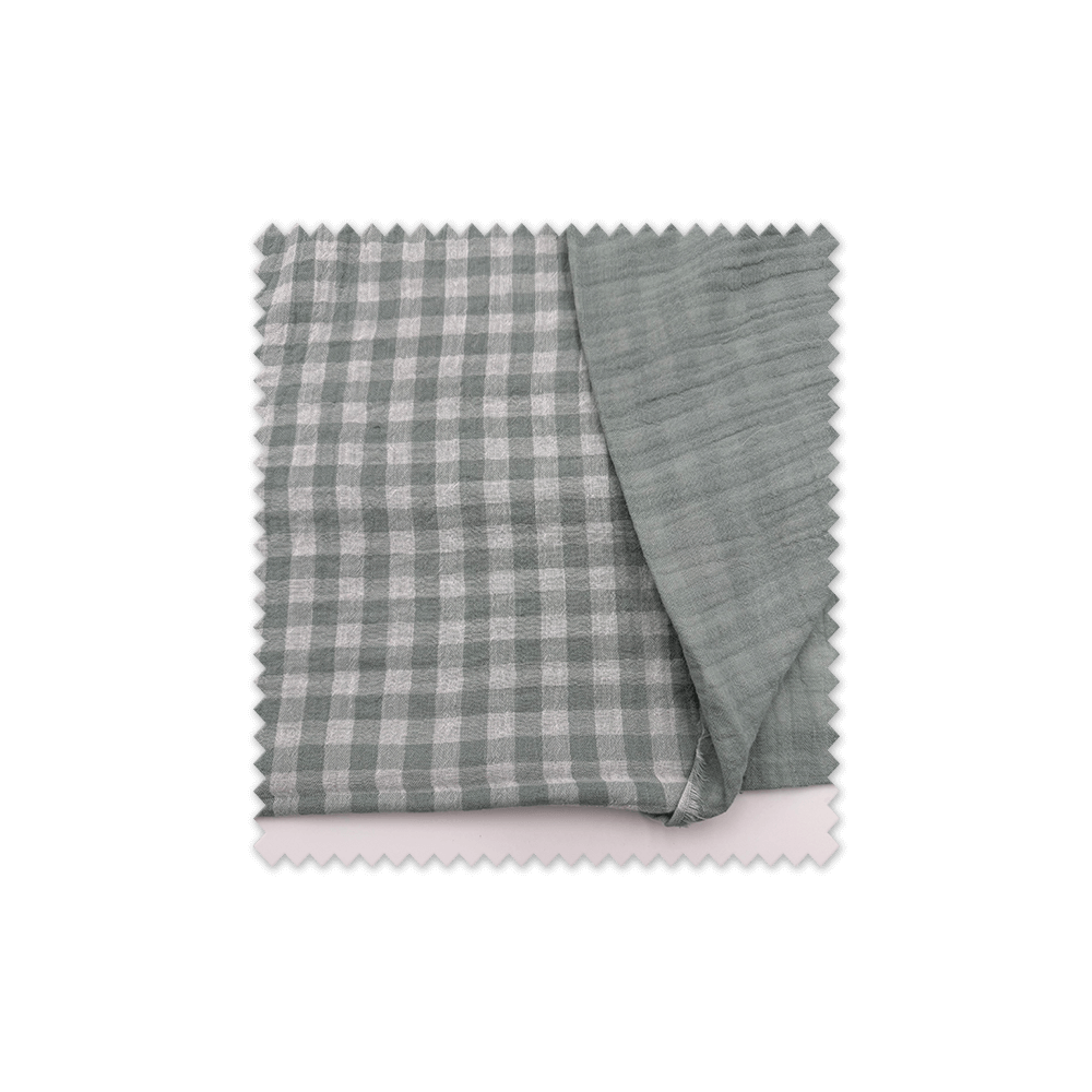 retal doble gasa vichy verde menta doble cara 100 % algodón para confección infantil y accesorios de bebé
