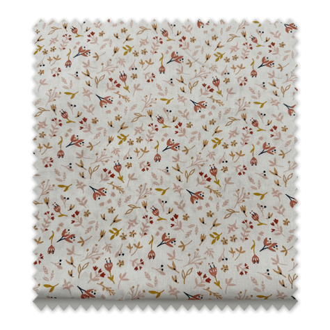 retal algodón 100 % flores y hojas rosa y camel tela floral para confección infantil y decoración