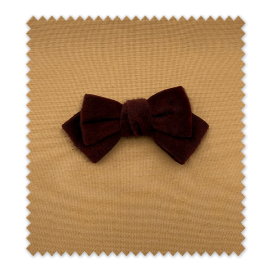Lazo de tela granate grande para el pelo elegante